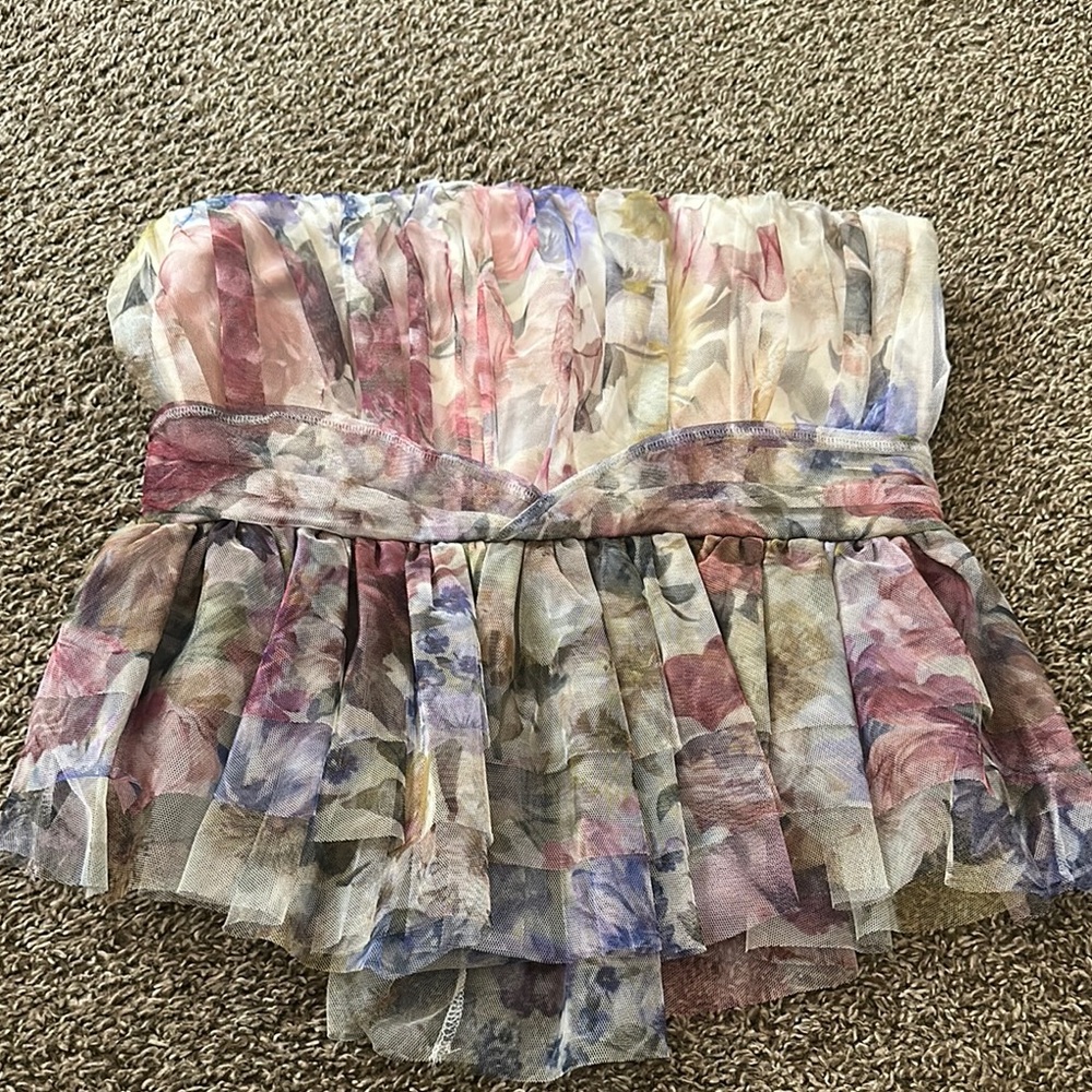 Floral Strapless Top